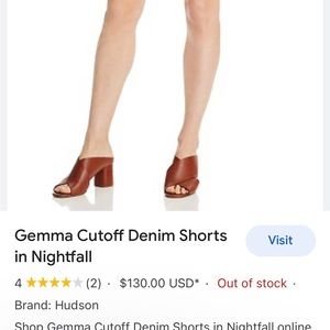 Hudson Gemma short mid rise jean shorts size 27